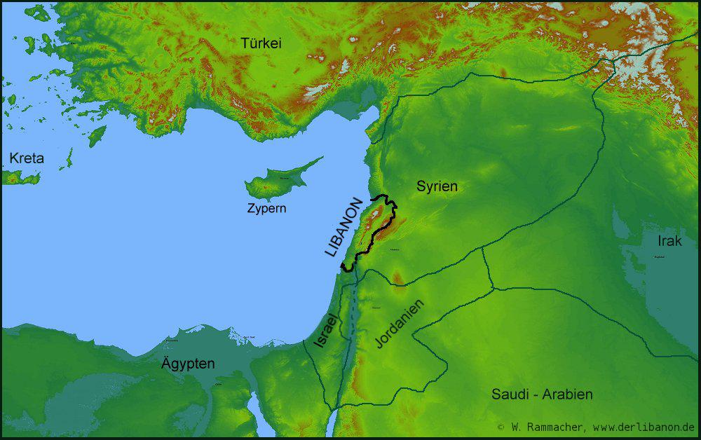Libanon: Umgebungskarte