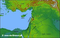 Libanon, Lage des Libanon