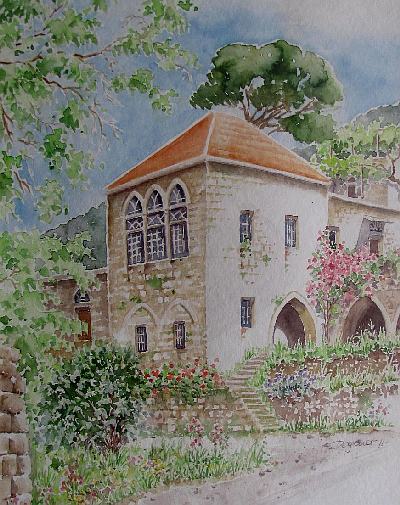 Libanon: Salima, Aquarell von Dagmar Hodgkinson