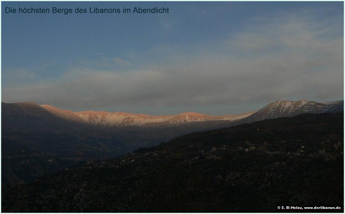 Die hchsten Berge des Libanon im Abendlicht